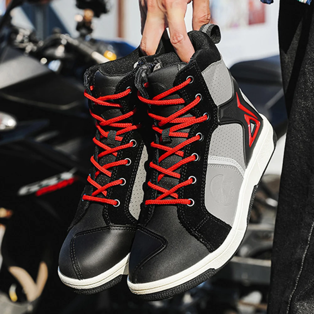 

Motorbike Boots Be Durable Botas Motocross Four Season Style Cycling Motorcycle Shoes Non-slip Road Cycling Shoes Breathable