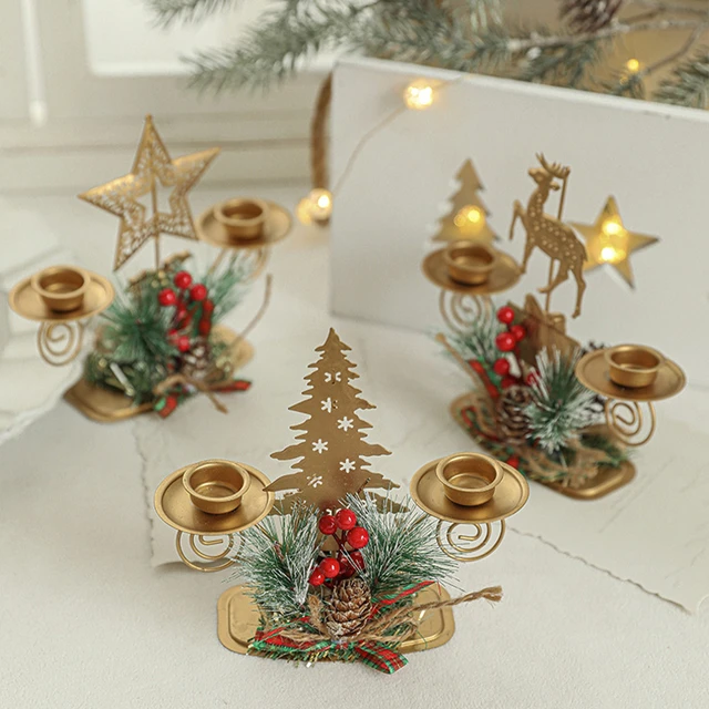 Cute Wooden Candlestick, Santa Claus and Elk Candle Holder, Cute Wooden  House Crafts, Candle Holders Decor for Table, Christmas - AliExpress