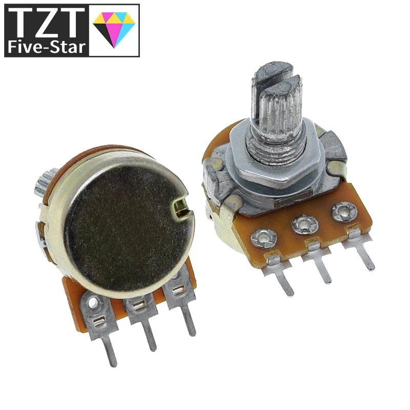 5 Sets WH148 1K 10K 20K 50K 100K 500K Ohm 15mm 3 Pin Linear Taper Rotary Potentiometer Resistor For Arduino With AG2 White Cap linear potentiometer rotary potentiometer adjustable resistor potentiometer kit