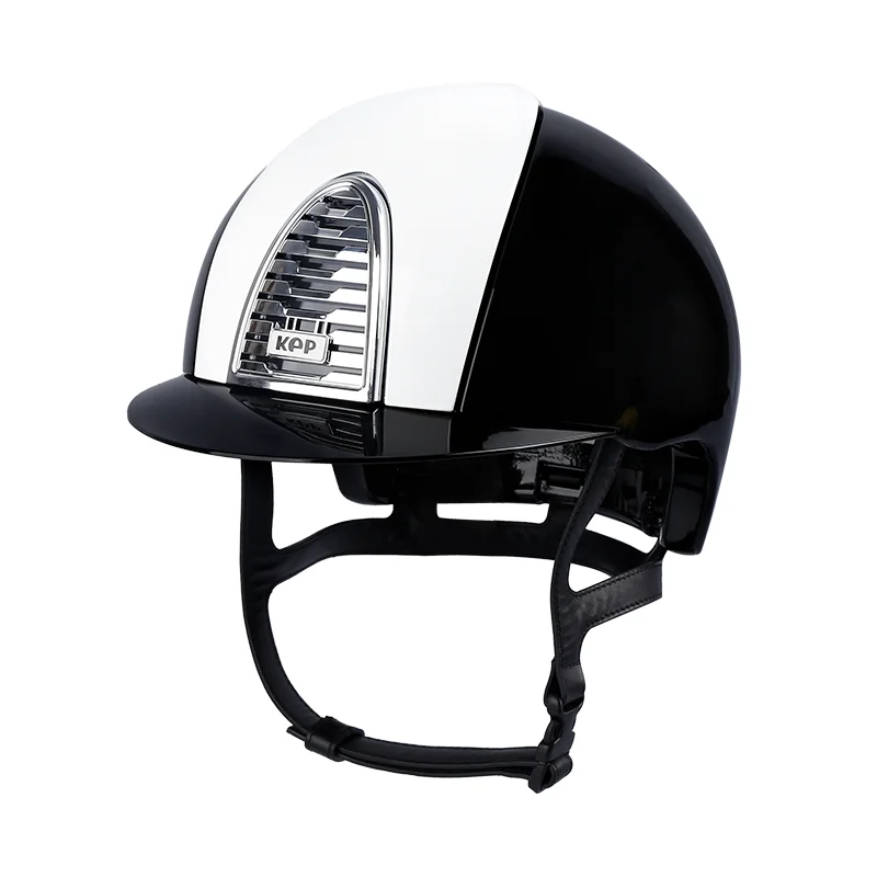 Shine shell casco in bianco e nero equitazione attrezzature equestri rimovibile interno deep blue e white cromo2 protezione della testa