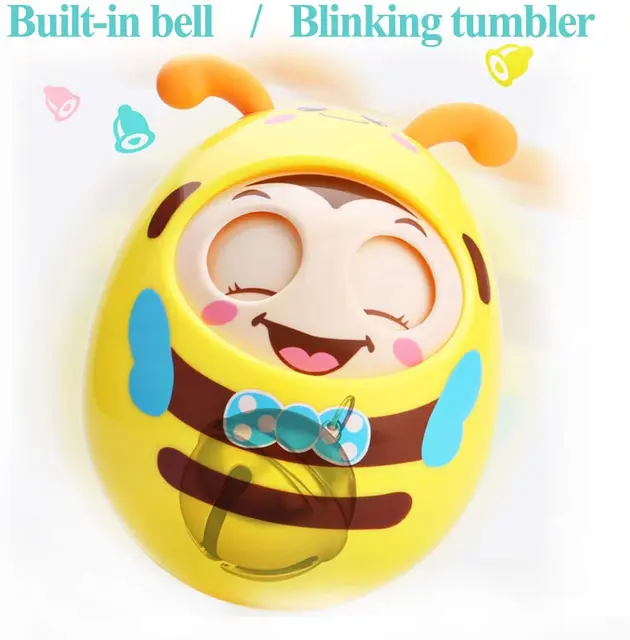 Roly Poly Toy Baby Infants Toddlers  Newborn Tumbler Egg Toys Blink Teether Toys for Toddlers w/ Belling Color Randomly 6