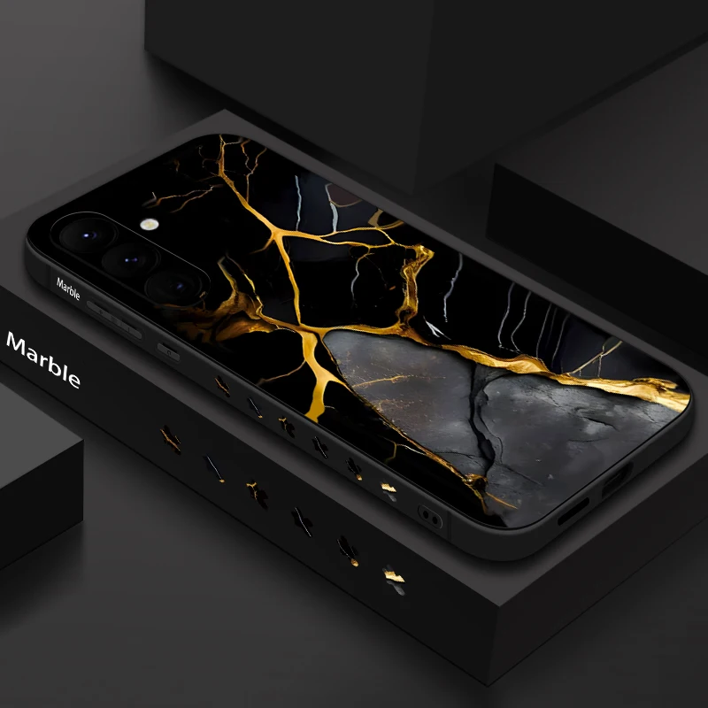 Elegant Marble Watercolor Silicone Shockproof Phone Case
