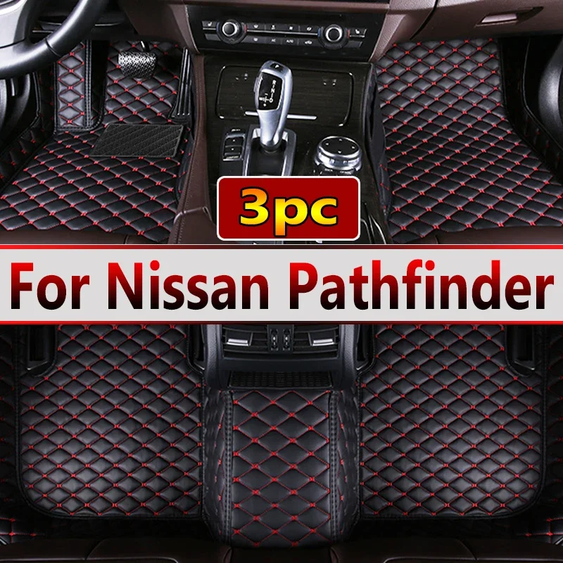 

Автомобильные коврики для Nissan Pathfinder R52, 7-местный 2014 ~ 2020 автомобильный коврик для защиты от грязи, кожаный коврик, аксессуары для интерьера автомобиля