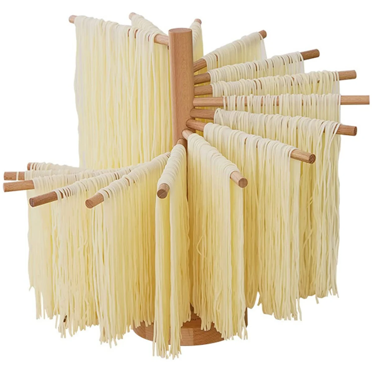 Pasta Drying Rack Collapsible Wooden Spaghetti Dryer Stand Kitchen