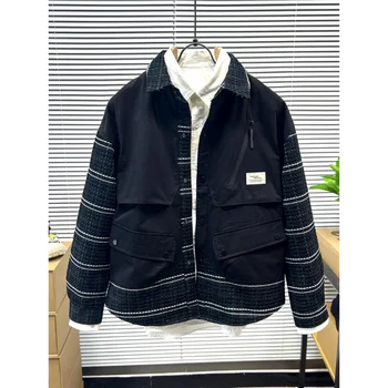 Giacca da camicia casual da uomo, vestibilità ampia, stile due pezzi, capispalla versatile e alla moda 1