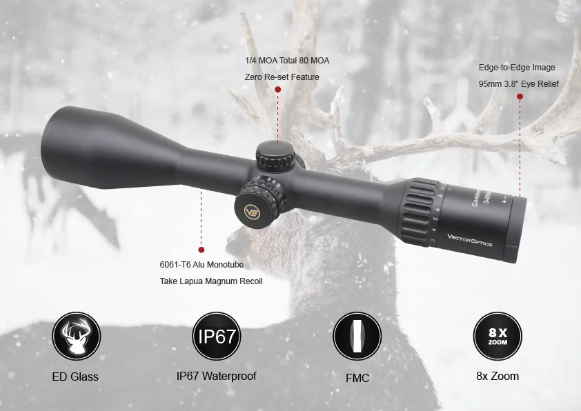 Vector Optics Continental x8 3 24x56 SFP Hunting Scope With ED Glass