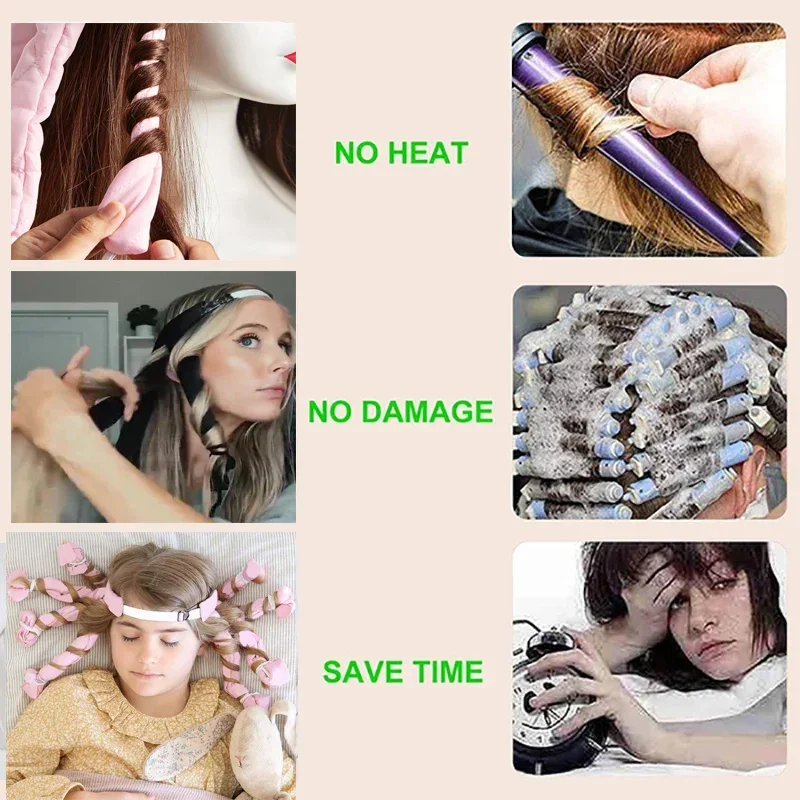 Hair Curler Heatless Curly Hair Products Eight-claw Soft Hair Rollers Curlers No Heat  Short Long Hair Styling Tools