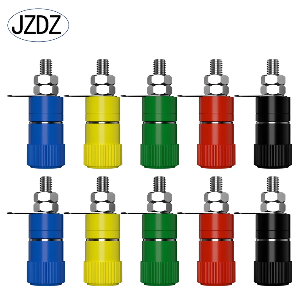 

JZDZ 10pcs 4mm Banana Socket Binding Post Nut Banana Plug Jack Electrical Connector Terminal DIY Parts J.50001