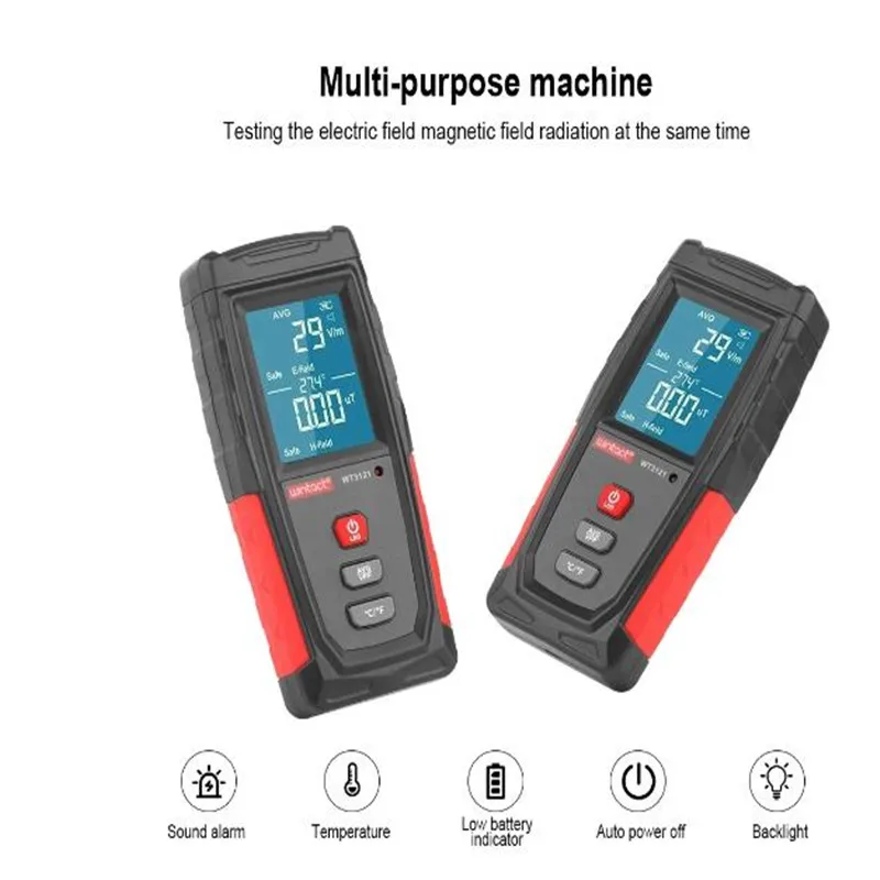 WT3121 Handheld Digital LCD EMF Meter Electric Magnetic Field Dosimeter Detector Electromagnetic Radiation Tester 3