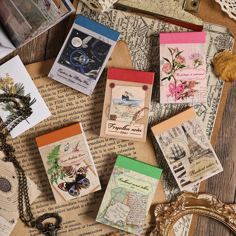 50 Sheets Vintage Materials Book Scrapbook Materials DIY Photo Album Collage Journalling Creative Stationery Background Paper