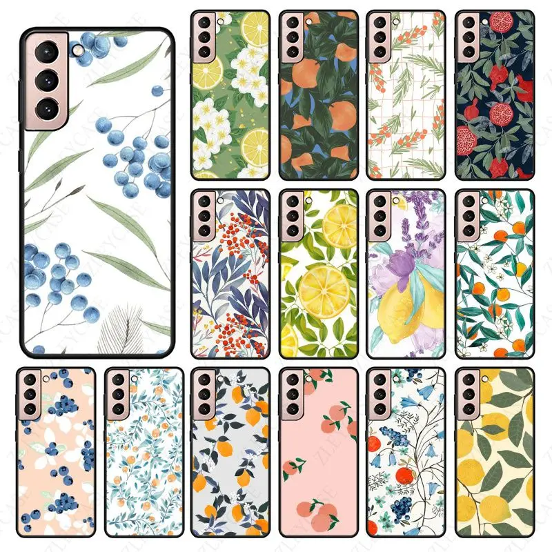 Summer Fruit Lemon Peach Melograno Uva Coque Per Samsung Galaxy S21Plus S23 S20Fe S20Ultra S22Plus S21Fe S10 S23Ultra Custodie