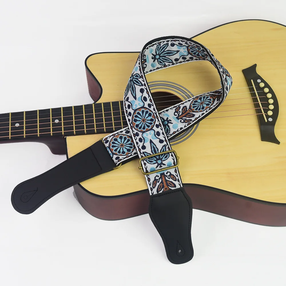 Embroidered Ethnic Style Adjustable Guitar Strap