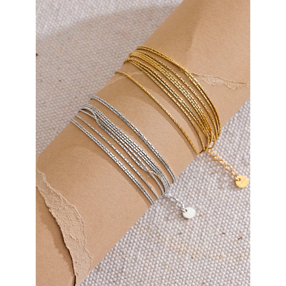 Yhpup Stainless Steel Multi Layer Bracelet Bangle