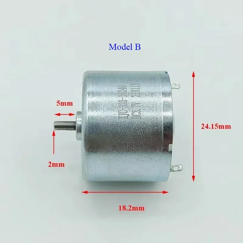 미니 320 DC 모터 3.7V 6V 12V 마이크로 24mm 저소음 원형 스핀들 저속 DIY 장난감 청소기 DVD 취미용