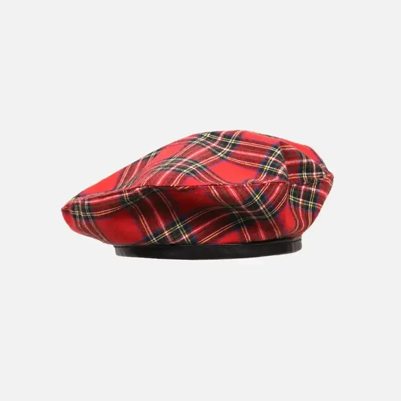 Women's Beret Hat Fashion Plaid Painter Hat Unisex Adult Vintage Autumn