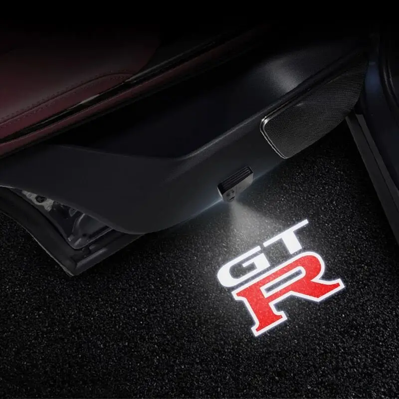 2Pcs Led Car Door Light Welcome Logo Lights Ghost Shadow Lamp Per Nissan Gtr R35 R34 Old Teana 04-07 Murano 11-13 Sylphy 06-09