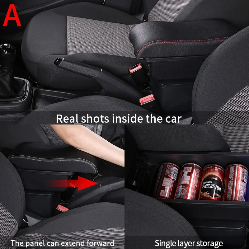 Skoda Fabia 2세대 2 특수 자동차 팔걸이 수정된 센터 콘솔 2008-2014 곡선형 이중층 보관 액세서리