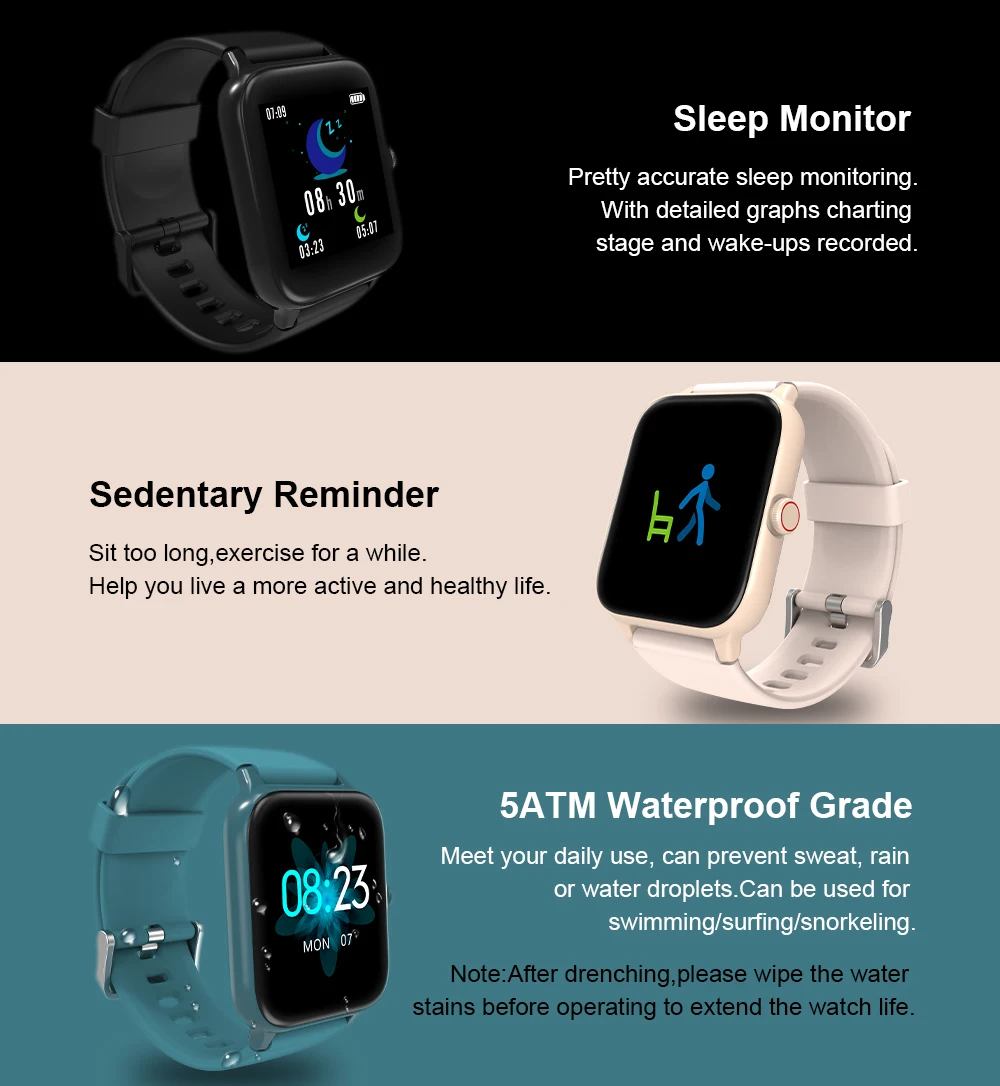 IOWODO Ʈ ġ 1.54 ġ Ǯ ġ ũ 25   5ATM  smartwatch м  ð ۷ι 