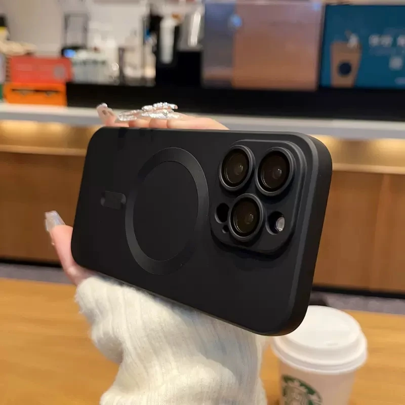 

Магнитный матовый Мягкий силиконовый чехол для iPhone 14 13 12 11 Pro Max Plus