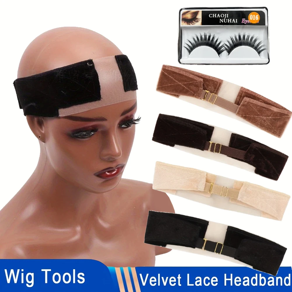 Premium Lace Wig Gripper Band Set with Breathable Extra-Wide Design and Bonus False Eyelashes