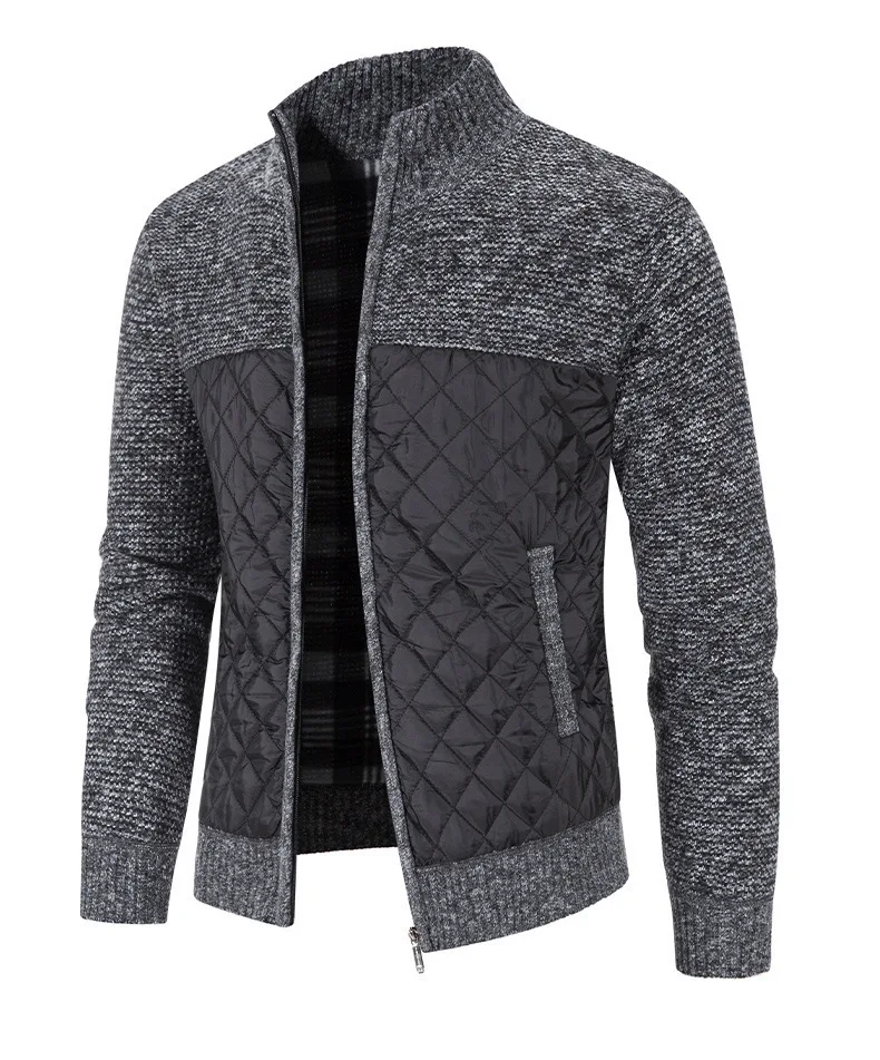 Winter Knitwear Men Sweater Jacket Fashion Slim Stand Collar Sweaters for Men High Quality Knitwear Cardigan Men Jacket Coat