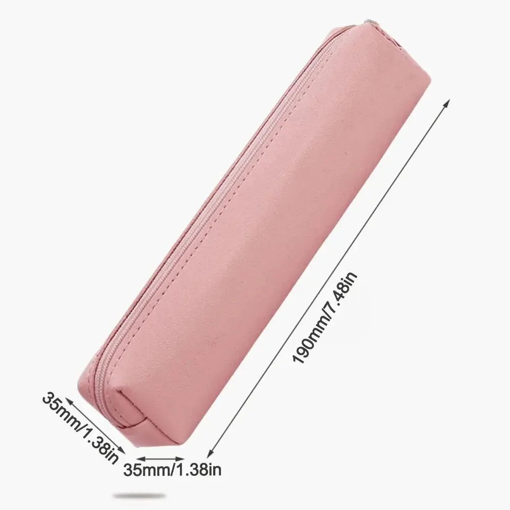 패션 PU 가죽 펜 가방 방수 방진 보관 가방 대용량 연필 케이스 간단한 문구 상자