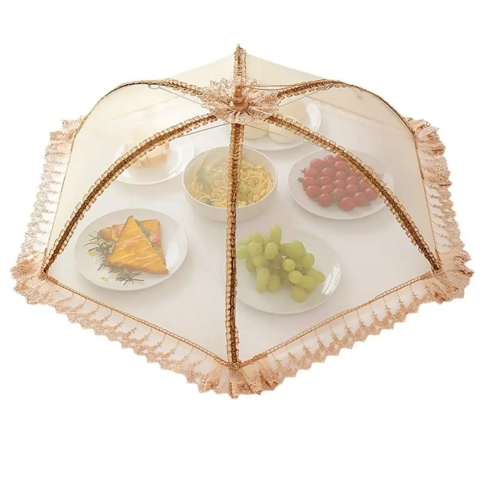 Mesh Food Cover Fashion Hexagon Foldable Dining Table Organization Classy Umbrella Style Meal Cover