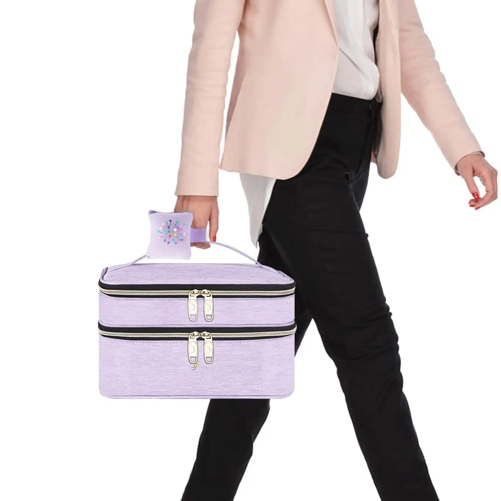 Sewing Supplies Storage Bag Double Layer Sewing Basket Portable Case