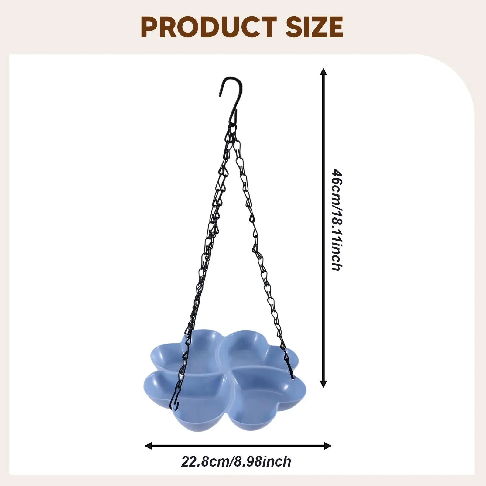 Bird Feeder Water Bowl Feeding Tray Stable Hanging Design for Outdoor Garden Birds Drinking