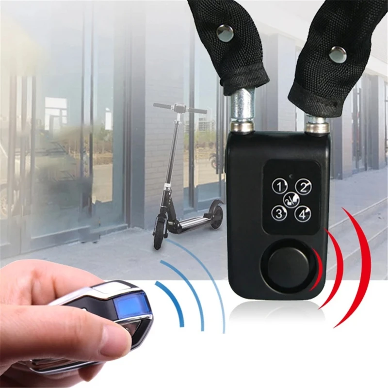 Elecpow Bike Motorcycle Lock Alarm Wireless Remote Control Waterproof 110dB Scooter Burglar Vibration Alarm Cable Lock