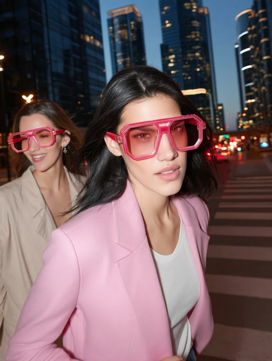 UV-Schutzbrillen, Ralpherty Damen-Sonnenbrille 2026, Rosafarbener Farbverlauf, Doppelrahmen-Herren-Sonnenbrille, Damen-Farbverlauf – Detail 3