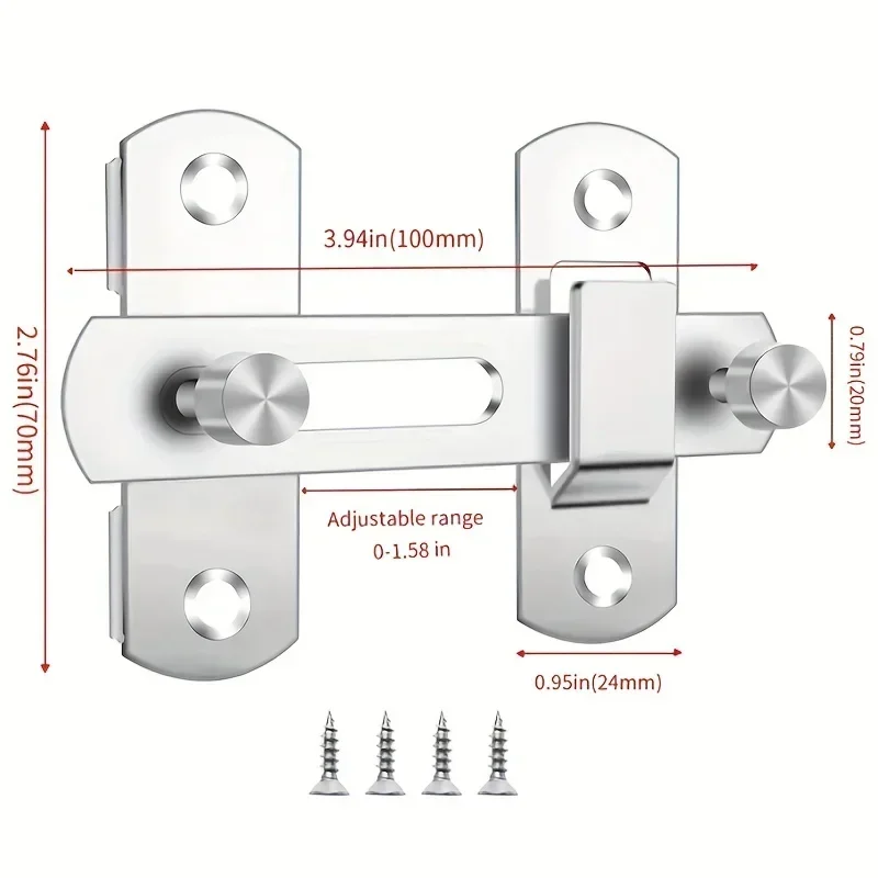 Door Lock Guard Latch Bolt 1-5PCS 180 Degree Stainless Steel Latch Sliding barn Door Security Hardware For Window Cabinet Home door latch