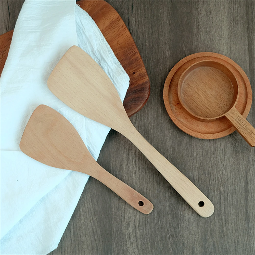 Cooking Kitchenware Long Handle Wooden Non-Slip Non-Scald Spatula Soup Spoons Household Heat Resistant Utensil Kitchen Accessory with kitchen utensils set