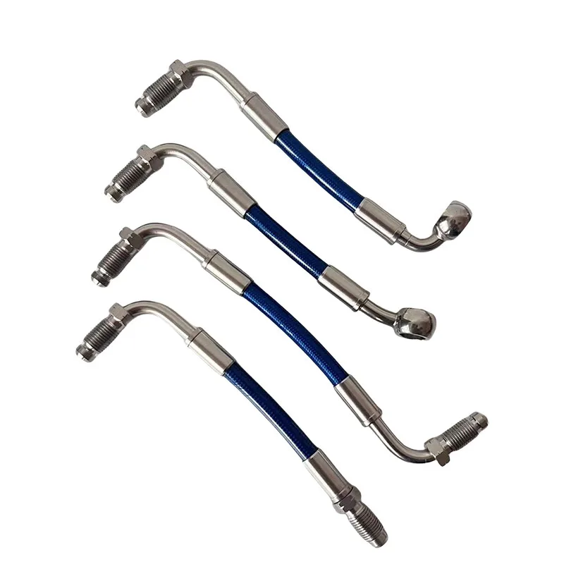 ติดตั้งท่อเบรกไฮดรอลิกรถยนต์ M10x1 90 °   หมุนชาย AN3 สแตนเลสถักอัตโนมัติสากลเบรกท่อคลัทช์สายน้ํามันหลอด Assy 1