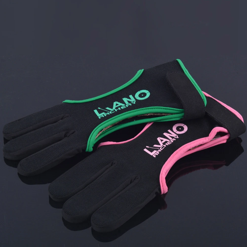 Adjustable Archery 3-Finger Guard Gloves for Recurve/American Bow Outdoor Shot Elastic Finger Protective Gloves