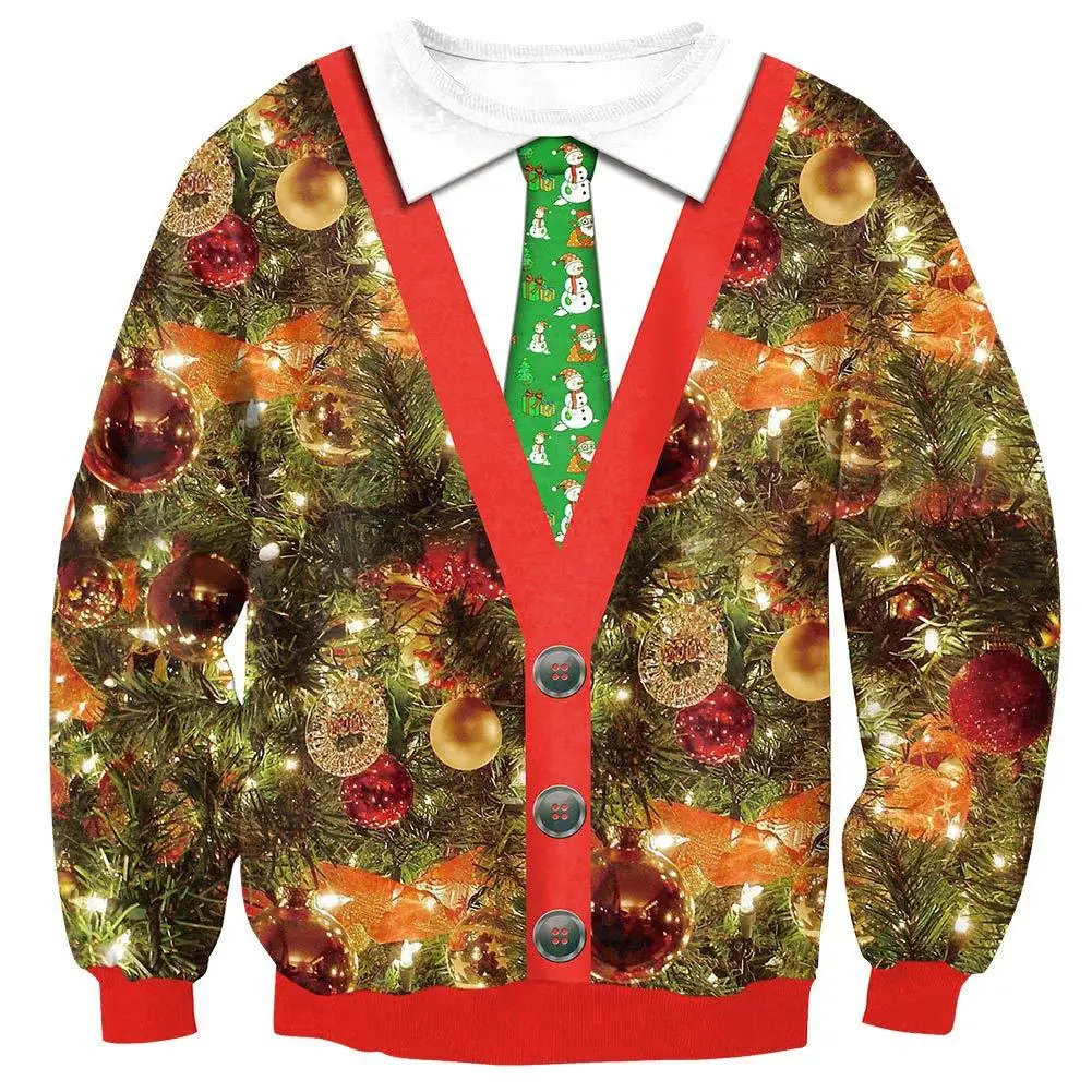 

Christmas tree sweater for men and women lovers Santa Claus Elk 3D Hoodie