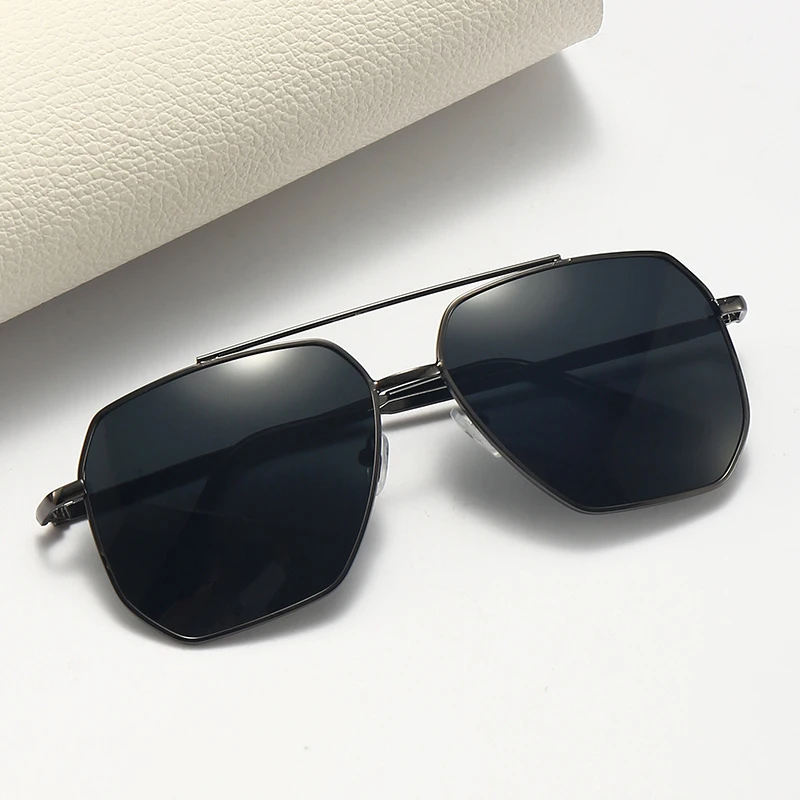 

New Oversized Sunglasses for Men polygon Anti-Reflective Mirror Classic Square Metal Glasses Fashion New Women Sun Glasses Uv400