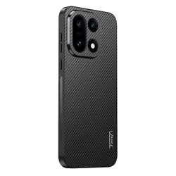 Sleek Carbon Fiber Pattern Non - Slip Phone Case - Shockproof Silicone Protection Cover - OnePlus 15 (Black)