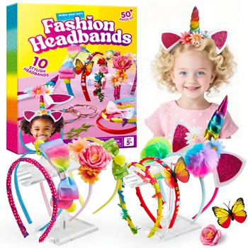 JOYFY Headband Making Kit Party supplies Make Your Own Fashion Headband DIY Hair Accessories Set for Kid Christmas Birthday gift