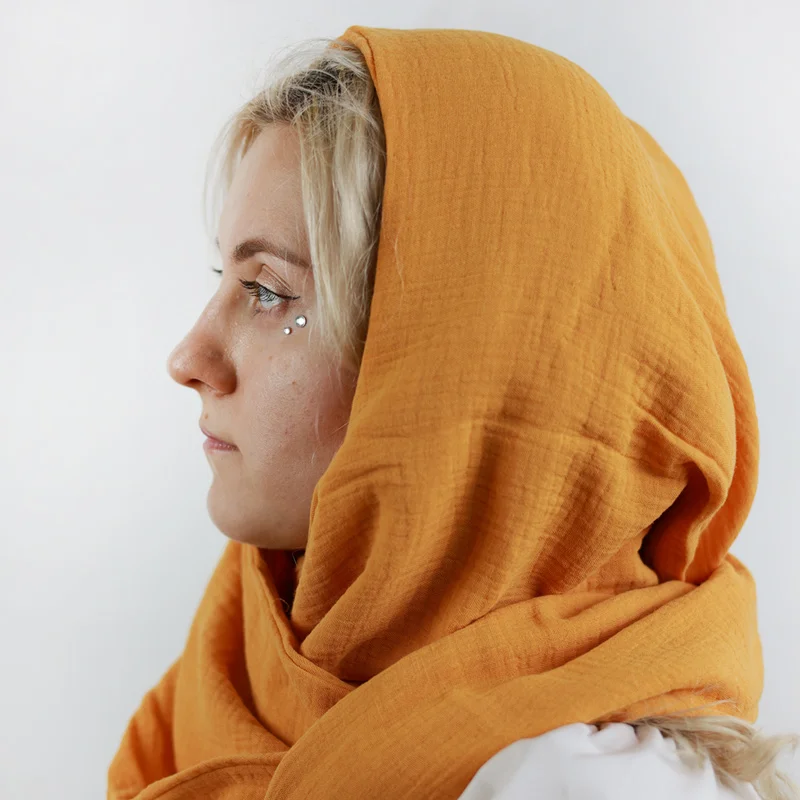Unisex Scarf Hat Set Neck Wrap 100% Cotton Double Sided Hooded Retro For Men Women Headband Cowl Multifunctional Wrap Infinity Circle
