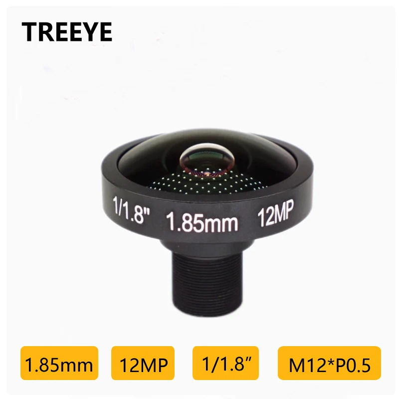 Objectif Fisheye 4K 12MP 1.85mm M12 pour Drone Caméra IR 650nm