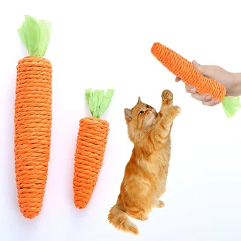 Carrot Cat Chew Toy with Bell 1