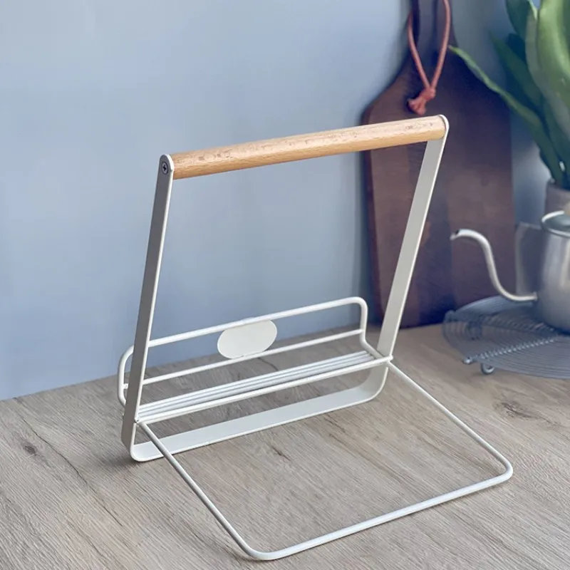 Nordic Iron Crafts Bracket Menu Shelf Bookcase Lazy Desktop Bracket Foldable Shelf Magazine Rack