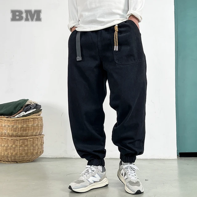 Pantalon de jogging baggy pour homme, streetwear américain, grande taille, décontracté, vintage, hip hop, mode japonaise Harajuku, coton, fjgy 1