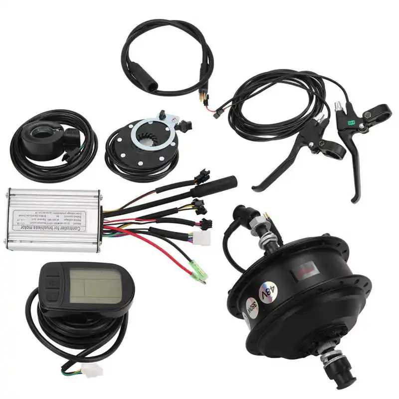 48V 350W Bicycle Battery Conversion Kit Rear Wheel Drive Hub Motor with Controller LCD5 Panel for Mountain Bike
