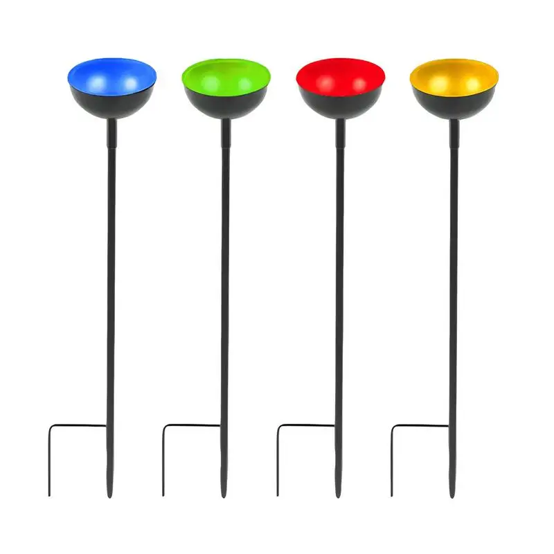 

Bee Watering Stations Cup-Shaped Bee Waterer Metal Garden Stakes Garden Decoration 4pcs Sculpture Stake For Feeding & Watering