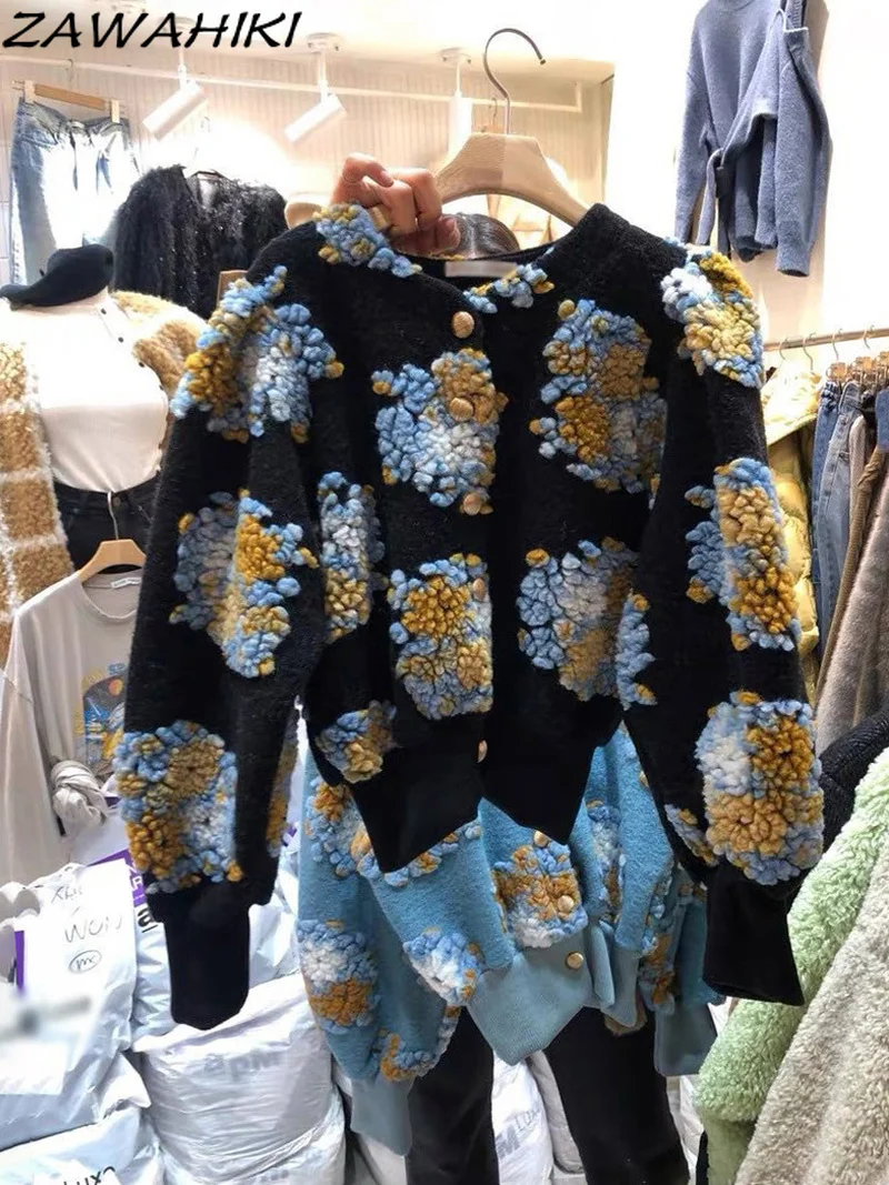 

ZAWAHIKI Flower Embroidery Sweet Jacket Fashion Elegant Coats Flare Long Sleeve Spring Autumn Jackets 2023 New Korea Short Coat