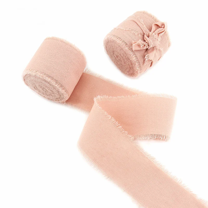 Emerald Green Frayed Edge Cotton Ribbon for Gift Packaging & Floral Bouquets – 3.8cm Wide