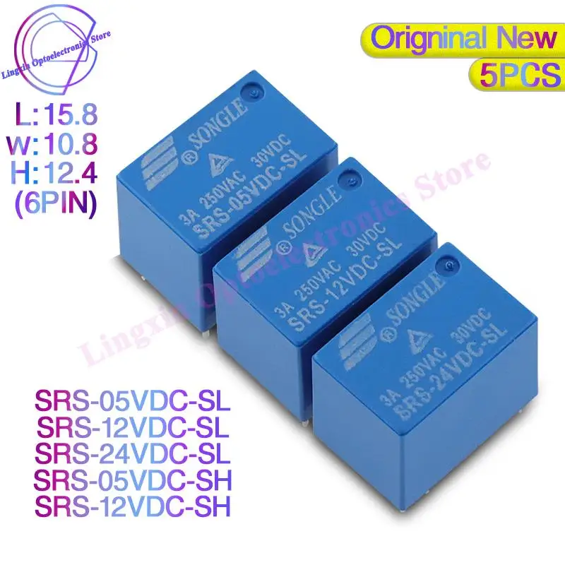 

5PCS/lot Time Relays 4100 SRS -05V 12V 24V-SL SRS -05VDC 12VDC 24VDC -SH 5V 12V 24V Realy 3A 6PIN A set of conversions Original