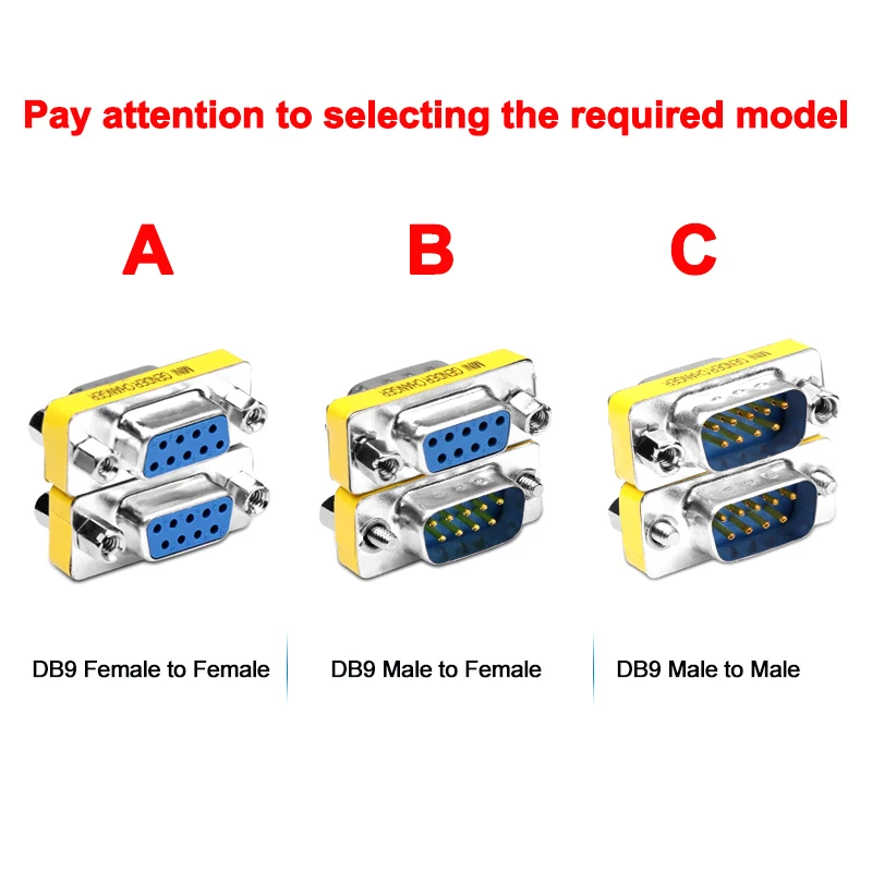 Universal RS232 Serial Adapter: Mini Gender Changer for DB9 Pin Configurations